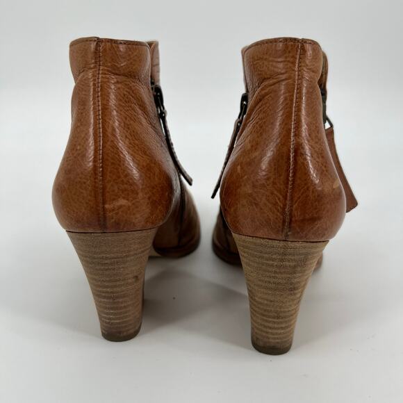 Paul Green Malibu Sliced Zip Bootie UK 5 US 7.5 Cognac Brown Leather Ankle Boot - Picture 4 of 12